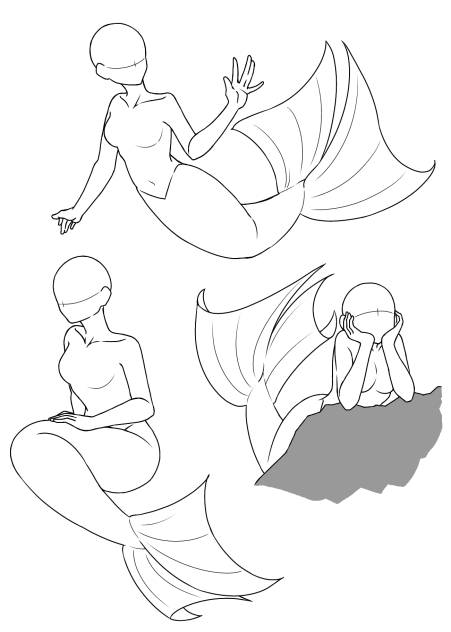 人魚 トレス素材