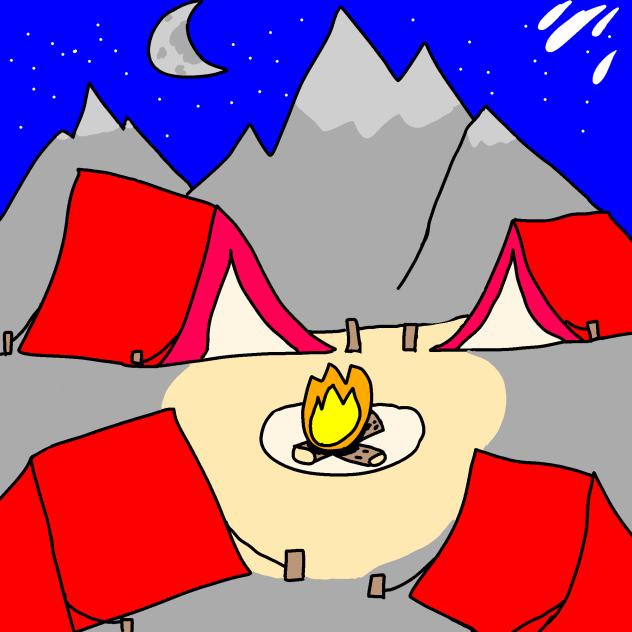 Camp in a mountain - ibisPaint
