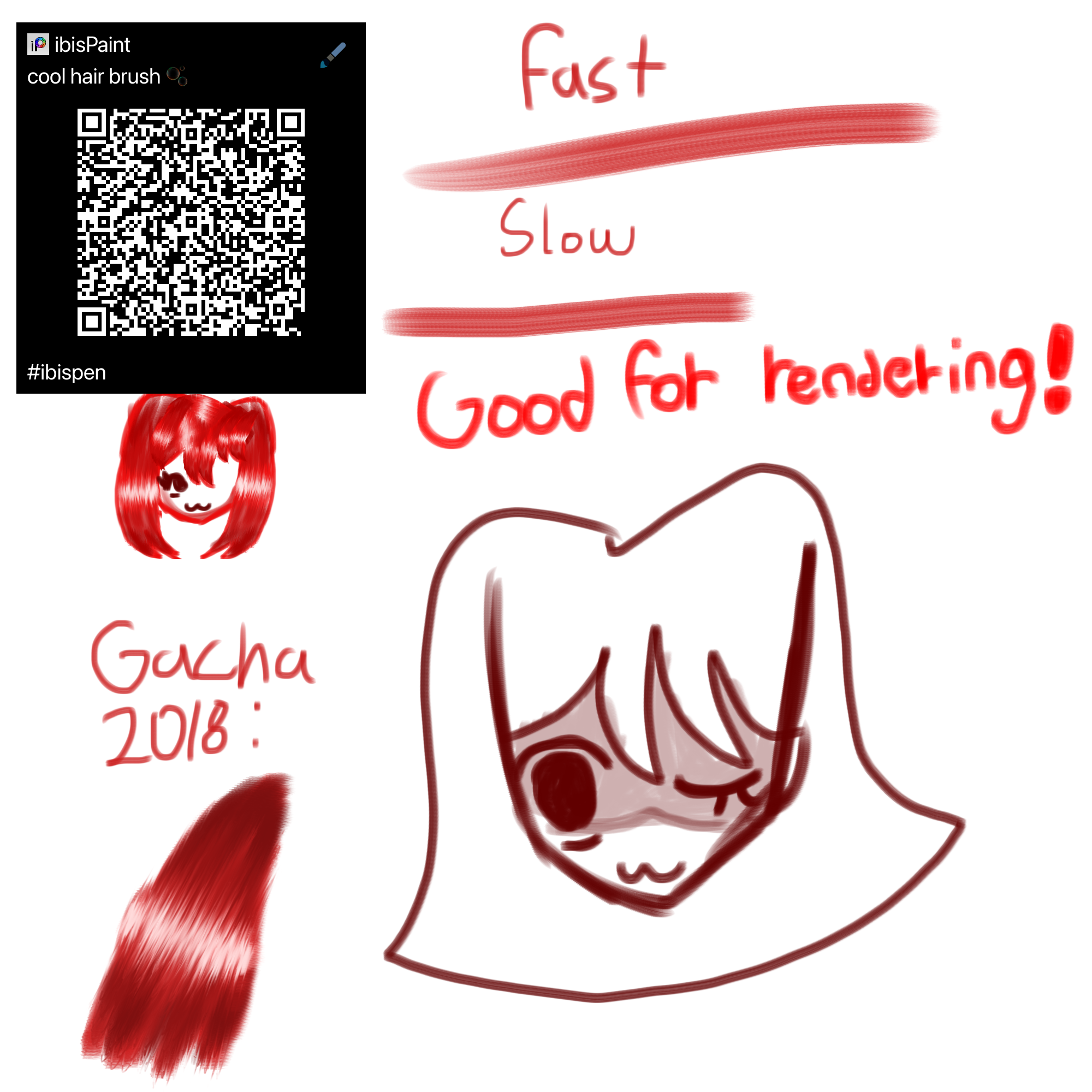 hair rendering brush - ibisPaint