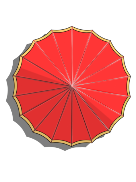 Material - Umbrella Decoration plan Red