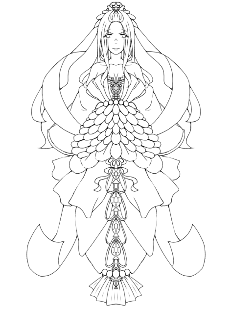 乙姫 線画