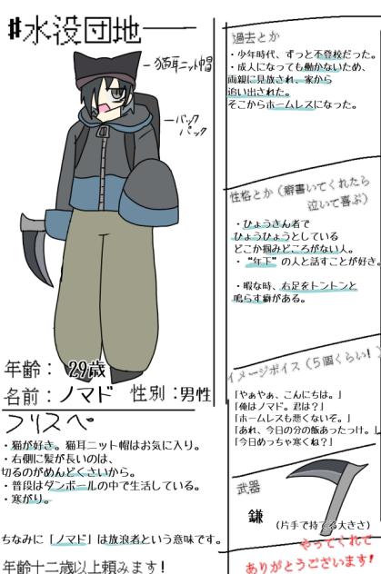 猫耳ニット帽ホームレス。