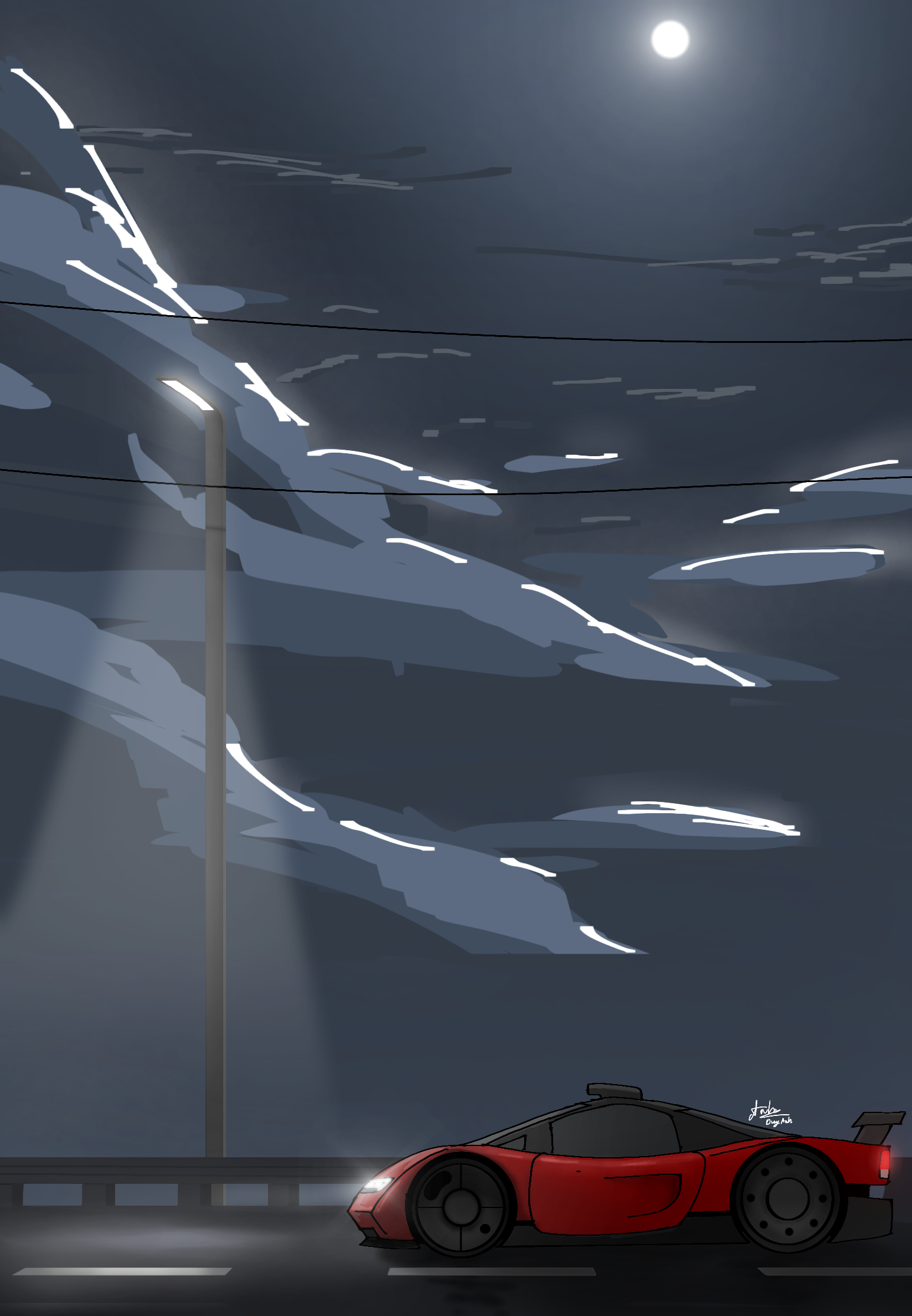 [Idea Fun] Street road with A car - ibisPaint