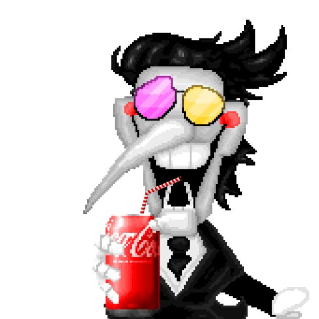 spamton bebendo Coca-Cola