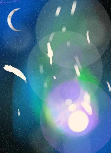 Glow drop in space