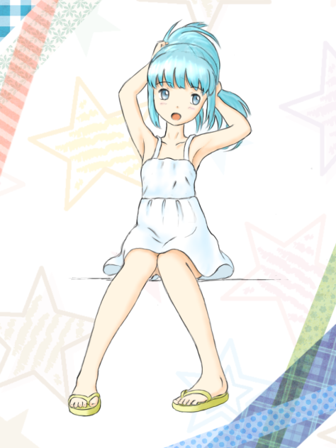 髪を結ぶ女の子