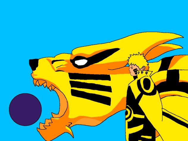 Naruto and kurama's beast bomb