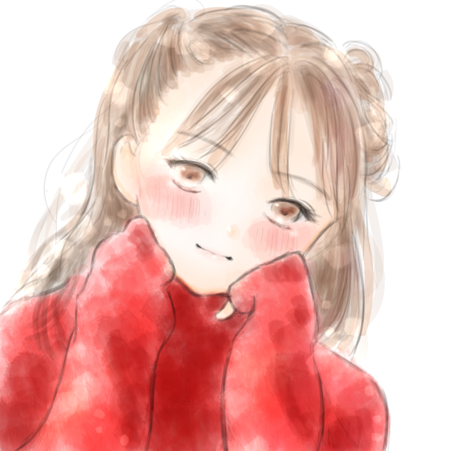 照れ顔女子。
