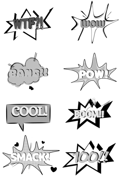 Retro pop style dialogue (white)