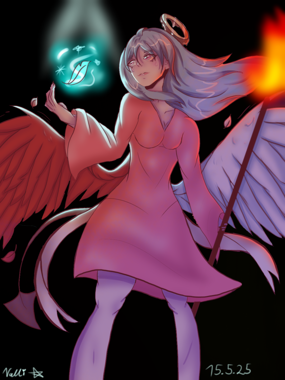 Redraw of half angel half demon - ibisPaint