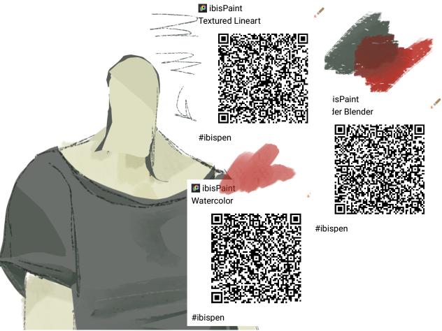 Three Textured Lineart Blending Brushes