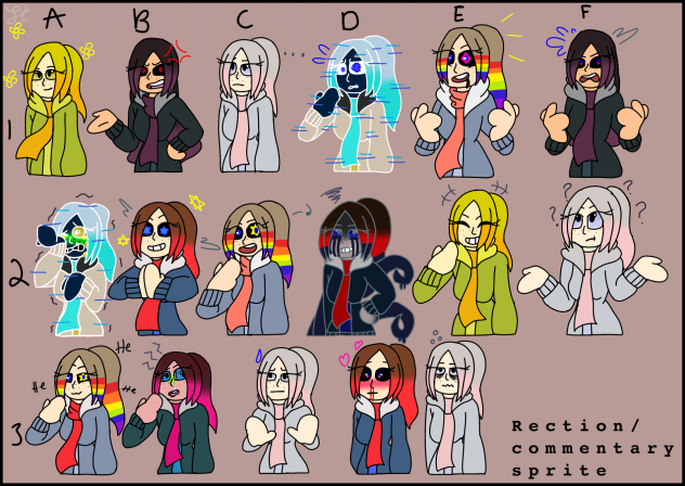 commentary and reaction sprites