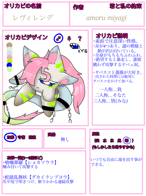 君と私の約束  キャラ募