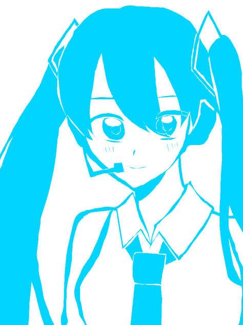 投げ縄でかいたミクちゃん