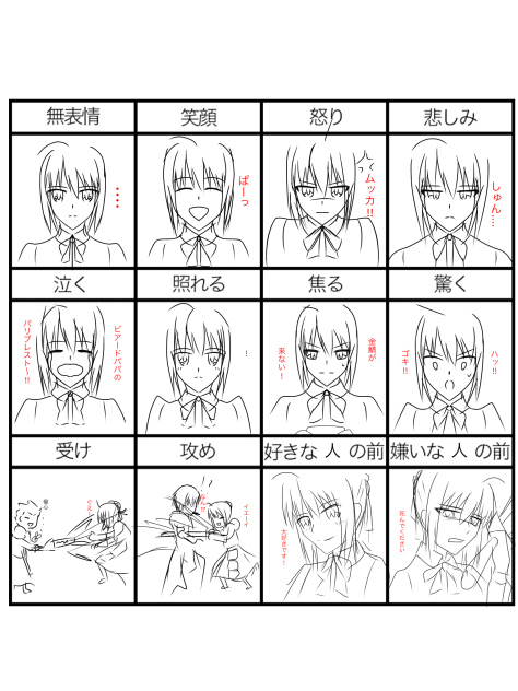 セイバーさんの表情