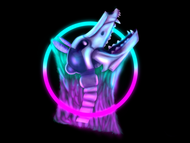 abstract skeleton wolf