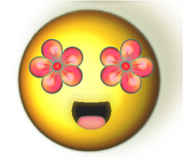 3D flower child hippie emoji