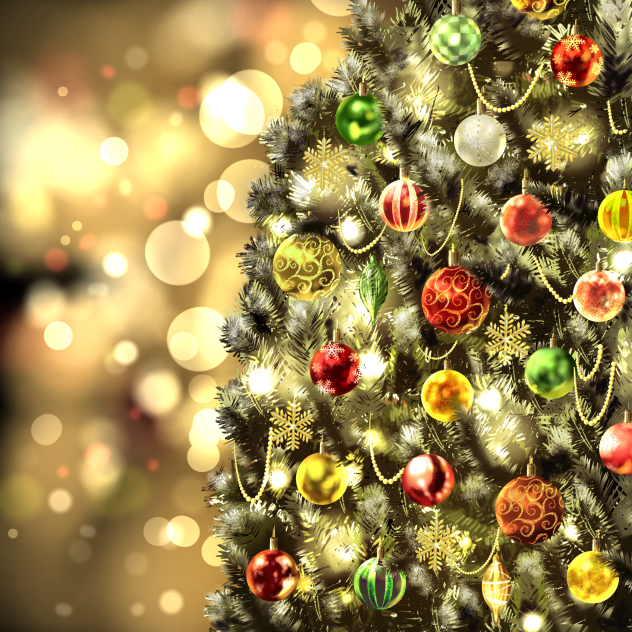 街中のクリスマスツリー
