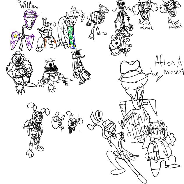 some doodles of my fnaf au