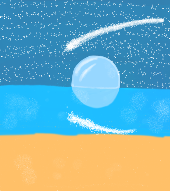 summer night beach - ibisPaint