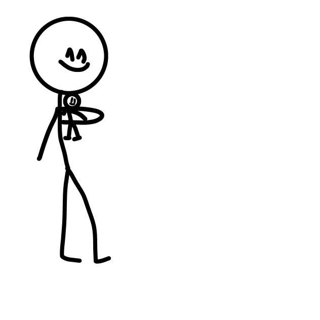 Stickman hugging a stickman plush