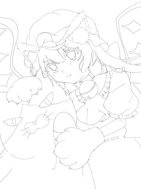 ねこフラン線画