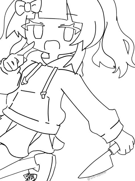 誰にしようかな〜？　線画