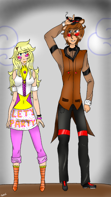 toy Freddy and toy Chica