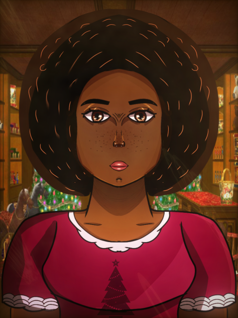 The girl at Christmas