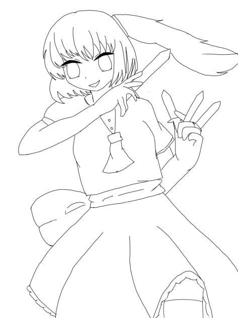 ナイフっ子　線画