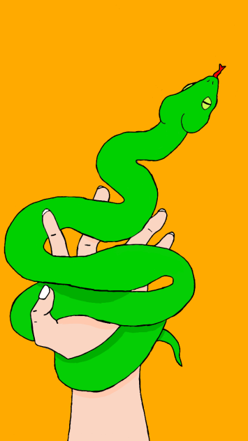 hand mit schlange