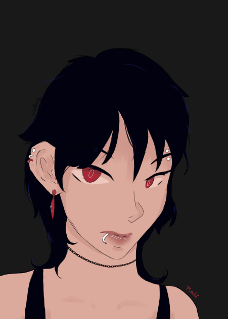 Blood red gaze