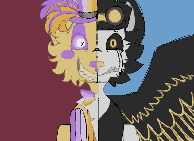 Half demon half fallen Angel