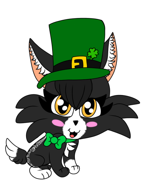 Black St Patricks Day Kitten - Speedpain