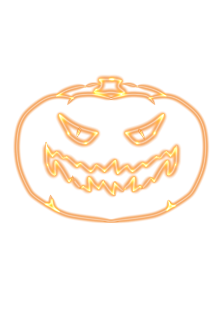 Glowing Halloween Pumpkin Outline