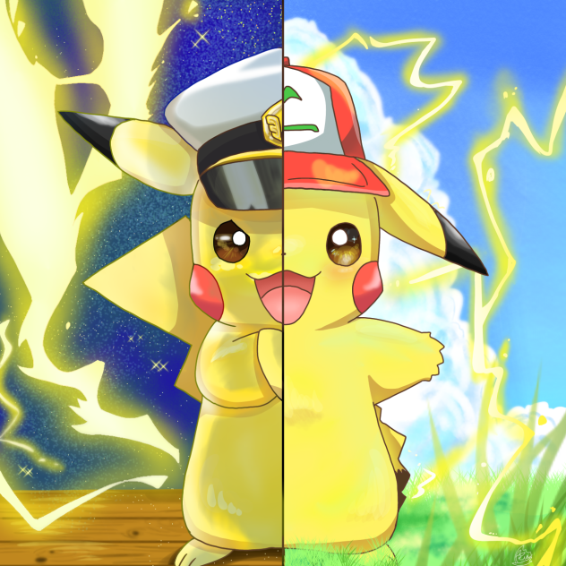 半々ピカチュウ⚡️