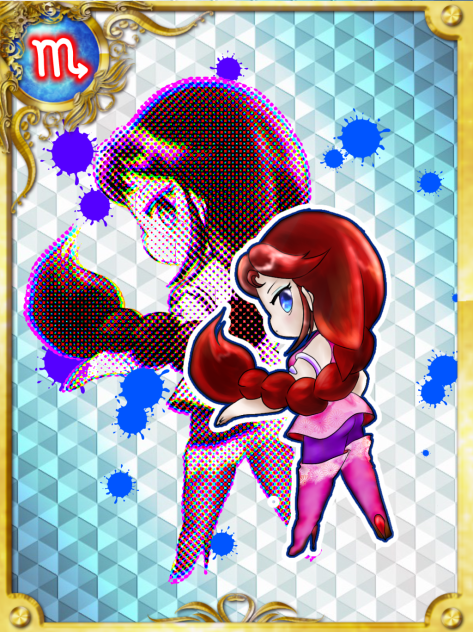 シリーズ１２星座 さそり座をカード風に描いてみた。