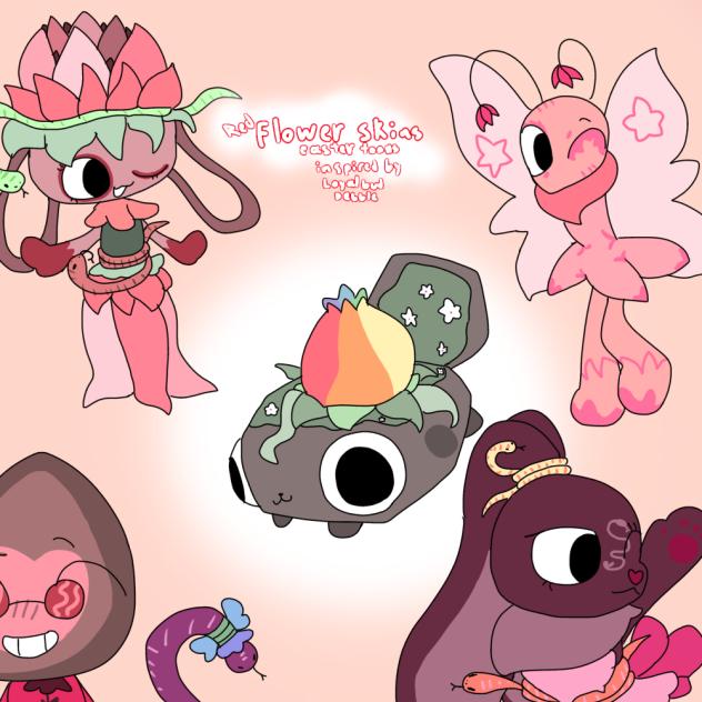 Red flower easter skin pack