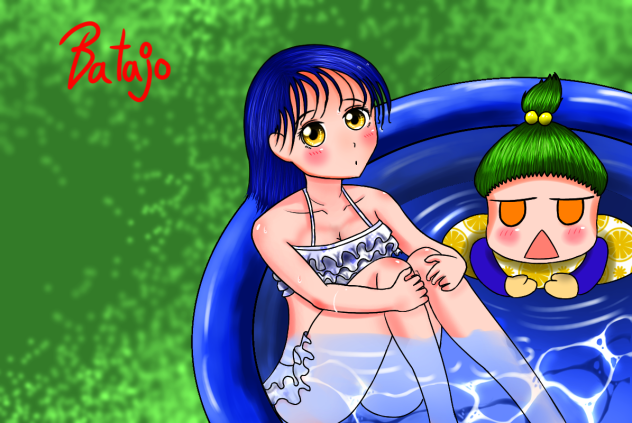 夏のひと時  カレンダー7月用イラスト