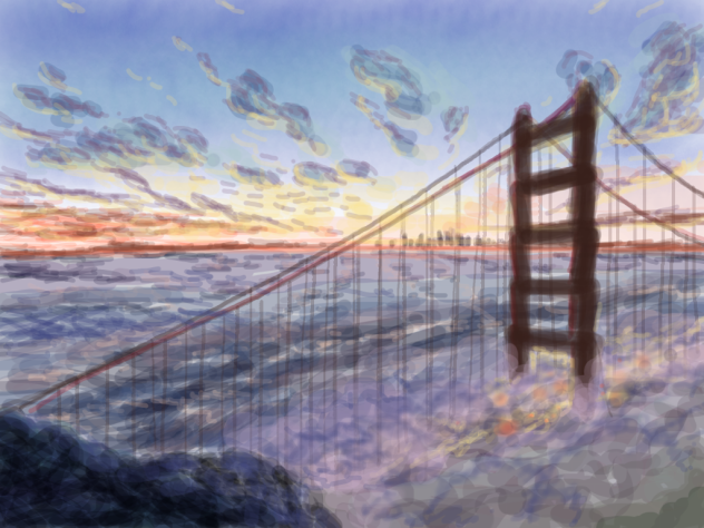朝霧の橋#楽しく手早く背景のワンドロ