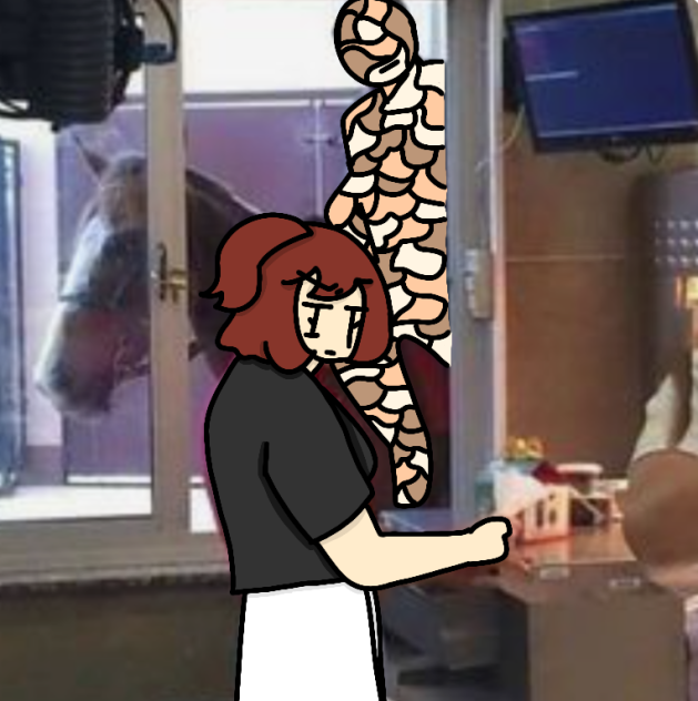 Milo got a job at a fast food place!