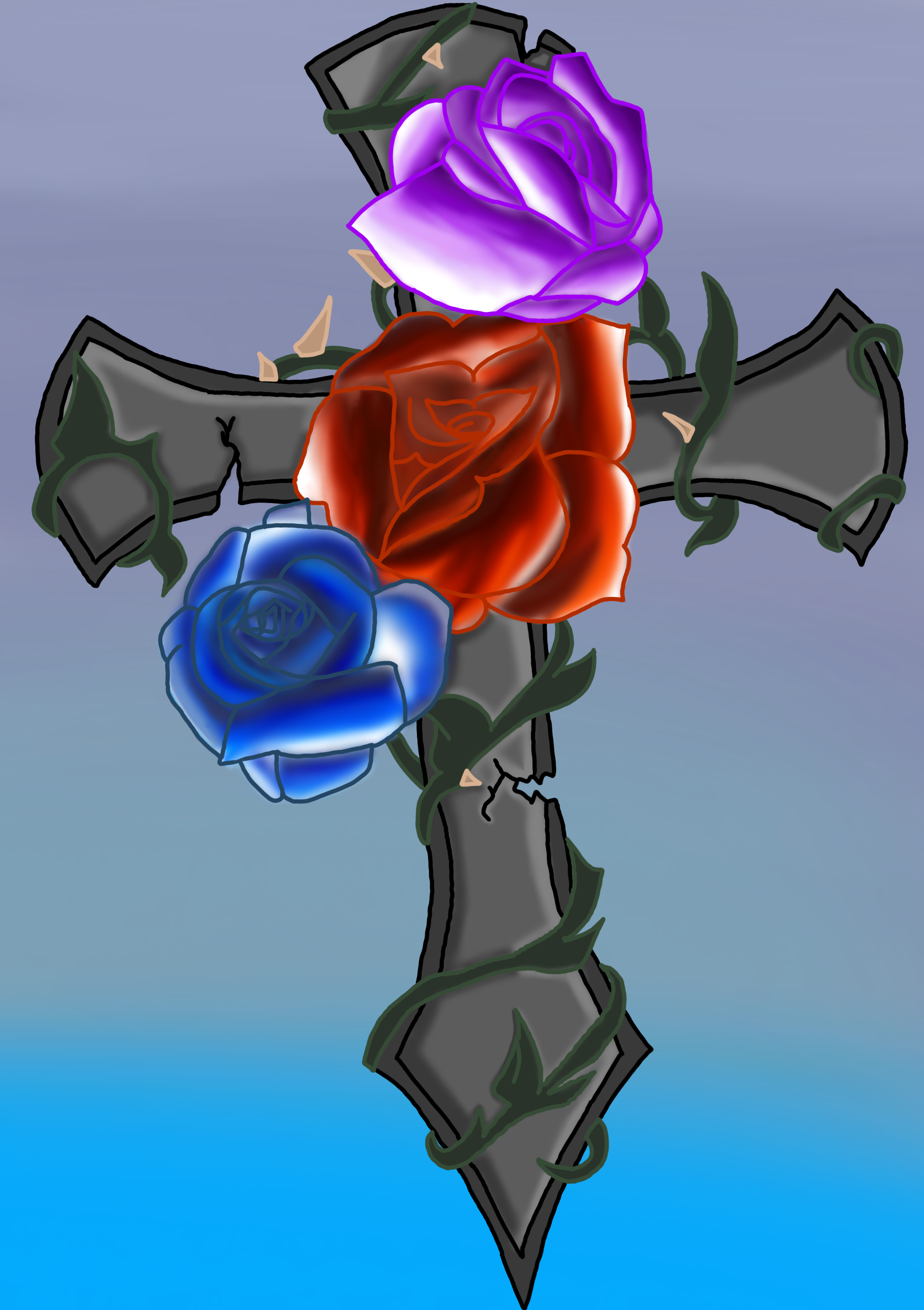 Three Rose Cross - ibisPaint