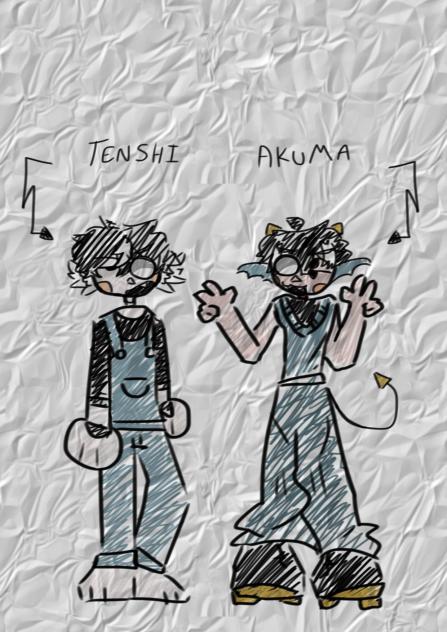 tenshi & akuma doodle [🦴‼️]