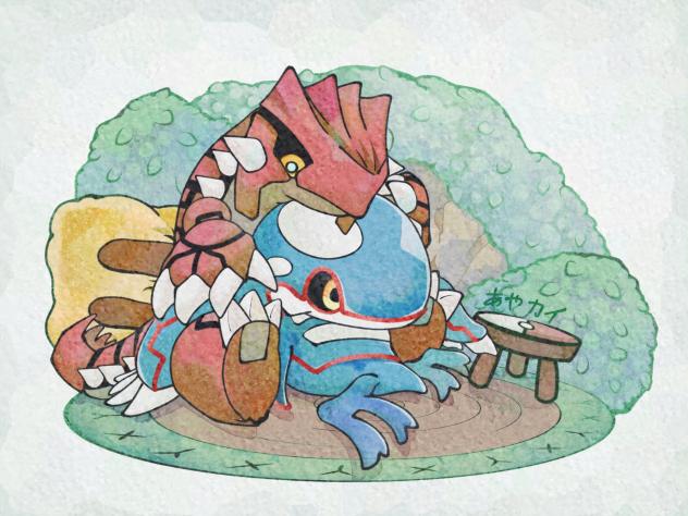 ゆったりしてる、カイオーガとグラードン