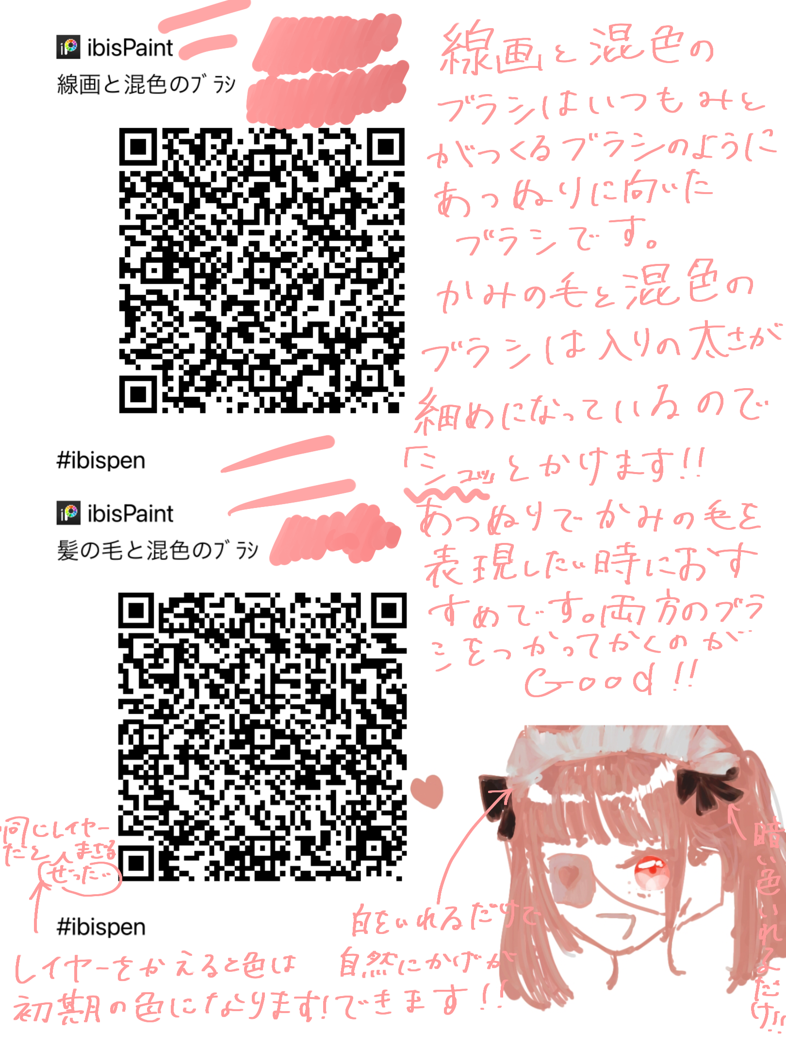 線画と混色のﾌﾞﾗｼ Ibispaint