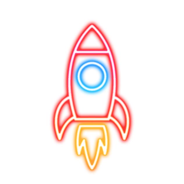 Rocket neon icon