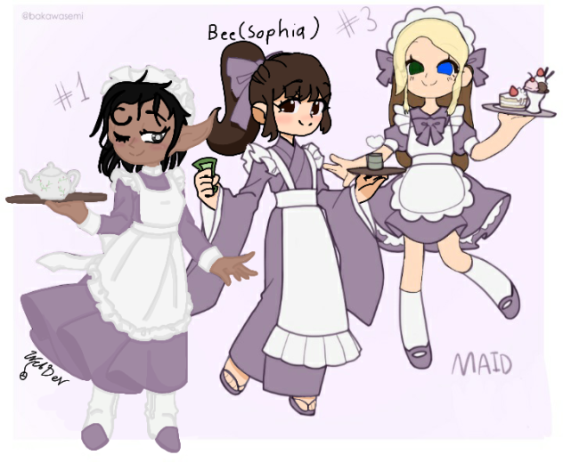 maid collab colored outline
