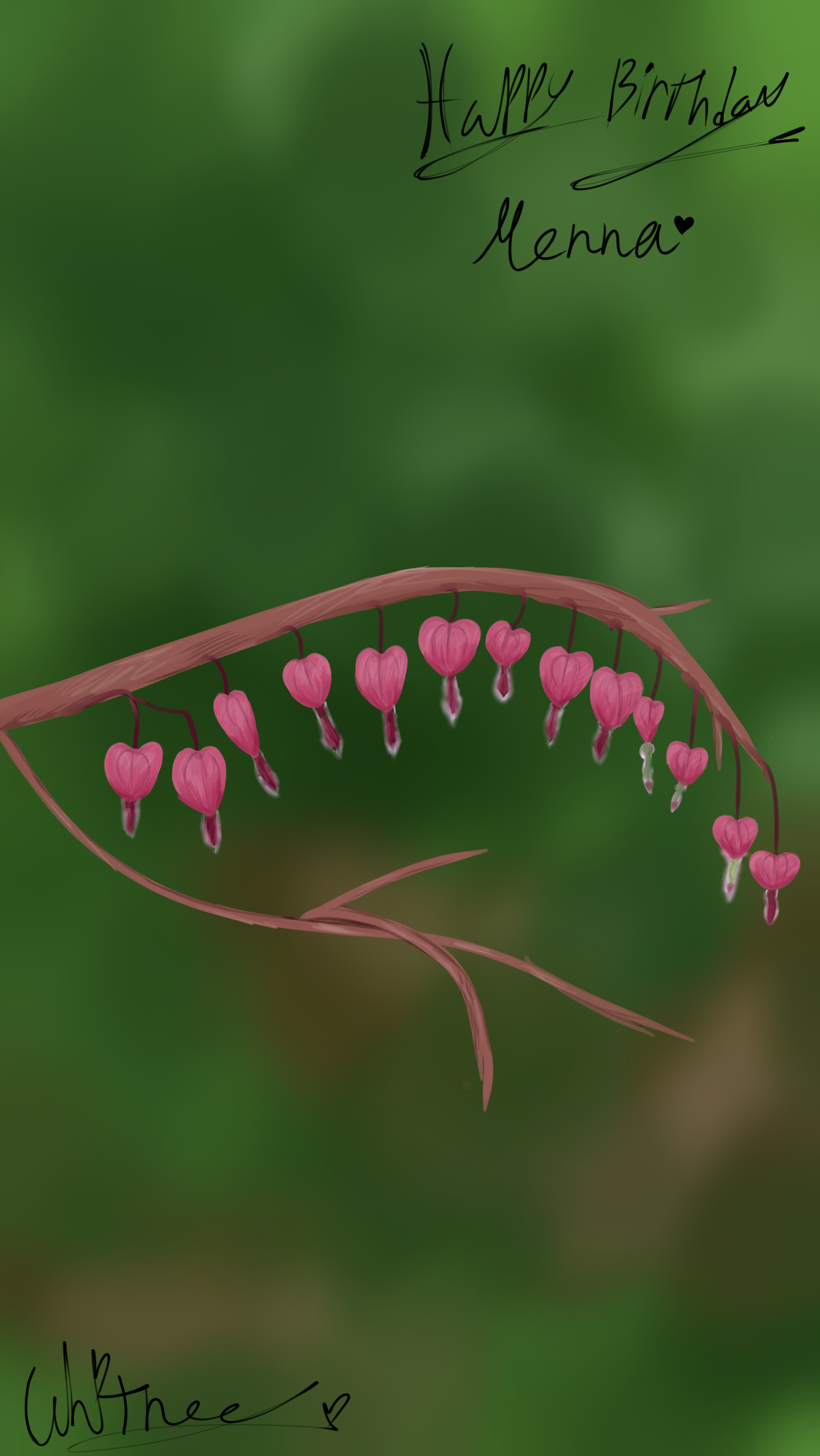 bleeding heart HAPPY BELATED BIRTHDAY - ibisPaint