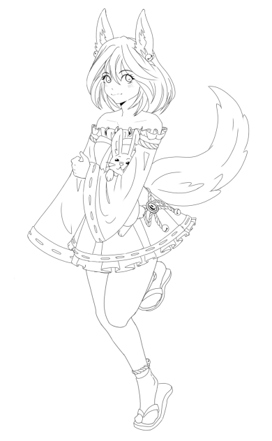 foxgirl line art collabe - ibisPaint