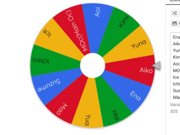 Wheel decided who I draw!